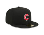 Chicago Cubs New Era 59-Fifty 5950 Black Team Color Fitted Cap