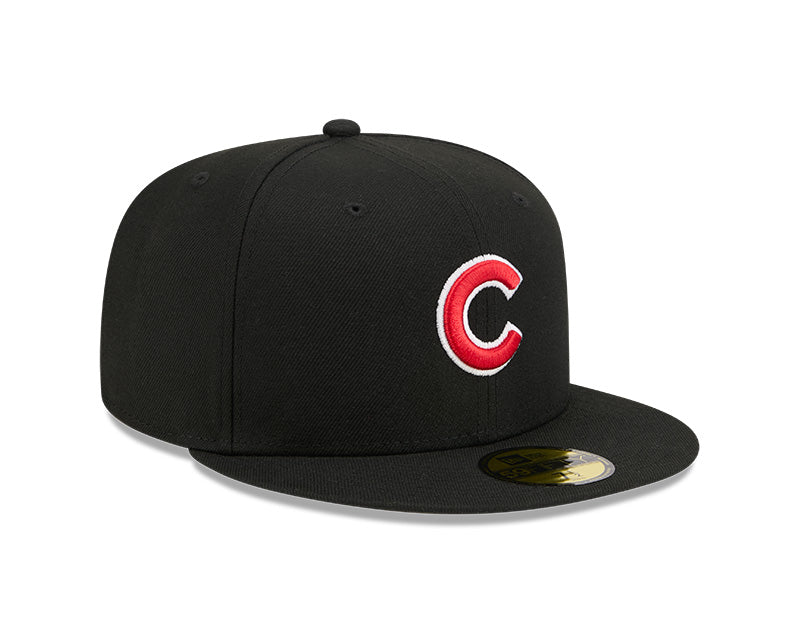 Chicago Cubs New Era 59-Fifty 5950 Black Team Color Fitted Cap