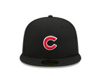 Chicago Cubs New Era 59-Fifty 5950 Black Team Color Fitted Cap