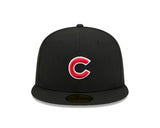 Chicago Cubs New Era 59-Fifty 5950 Black Team Color Fitted Cap