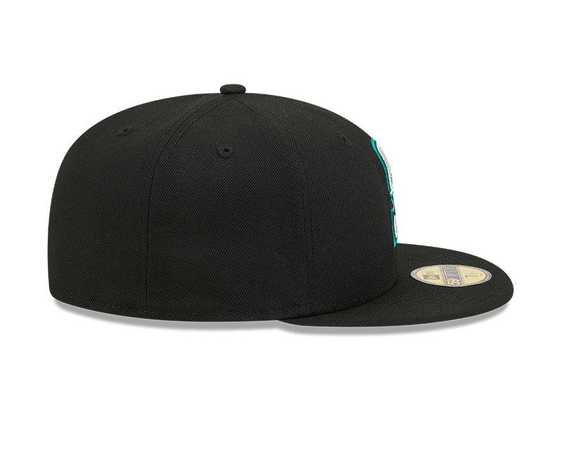 Seattle Mariners New Era 59-Fifty 5950 Black Team Color Fitted Cap