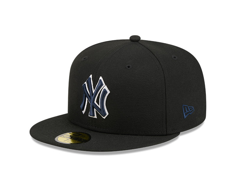 New York Yankees New Era 59-Fifty 5950 Black Team Color Fitted Cap