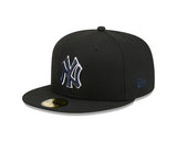 New York Yankees New Era 59-Fifty 5950 Black Team Color Fitted Cap