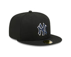 New York Yankees New Era 59-Fifty 5950 Black Team Color Fitted Cap