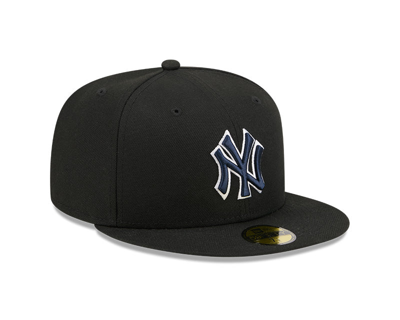 New York Yankees New Era 59-Fifty 5950 Black Team Color Fitted Cap