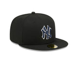 New York Yankees New Era 59-Fifty 5950 Black Team Color Fitted Cap
