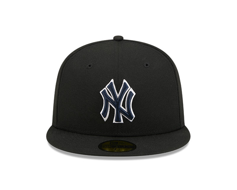 New York Yankees New Era 59-Fifty 5950 Black Team Color Fitted Cap