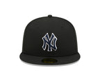 New York Yankees New Era 59-Fifty 5950 Black Team Color Fitted Cap