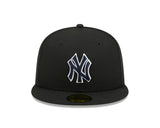 New York Yankees New Era 59-Fifty 5950 Black Team Color Fitted Cap