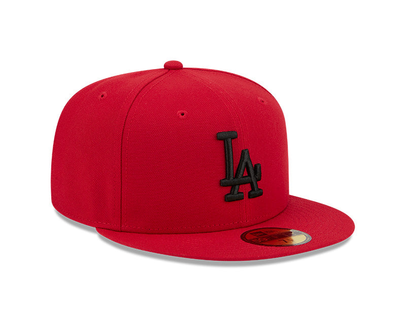 Los Angeles Dodgers New Era 59-Fifty Scarlet Black Fitted Cap