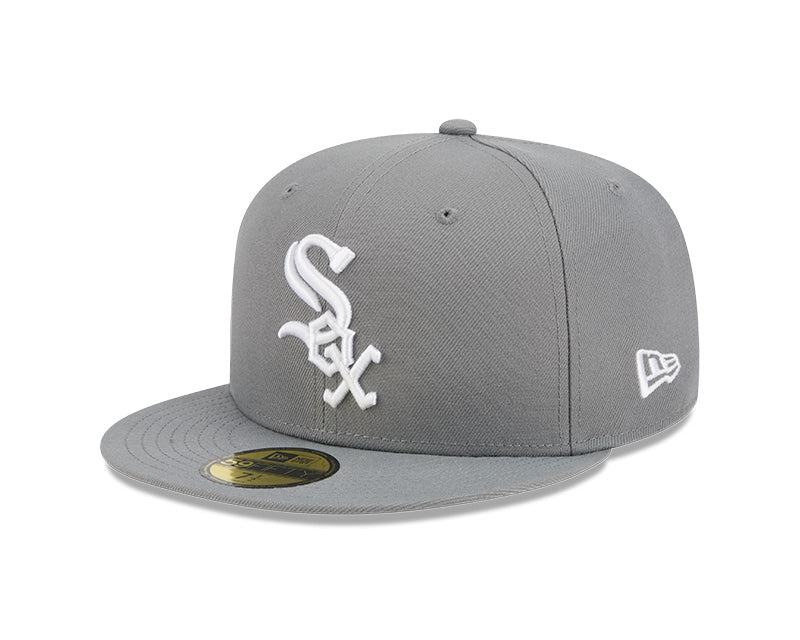 Chicago White Sox New Era 59-Fifty 5950 Stone Gray White Fitted Cap