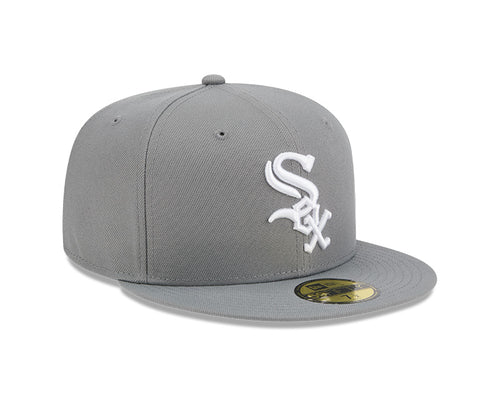 Chicago White Sox New Era 59-Fifty 5950 Stone Gray White Fitted Cap