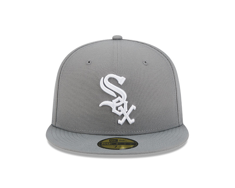 Chicago White Sox New Era 59-Fifty 5950 Stone Gray White Fitted Cap