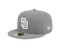 San Diego Padres New Era 59-Fifty 5950 Stone Gray White Fitted Cap