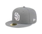 San Diego Padres New Era 59-Fifty 5950 Stone Gray White Fitted Cap
