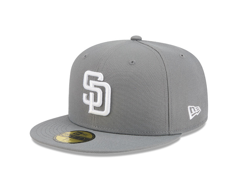 San Diego Padres New Era 59-Fifty 5950 Stone Gray White Fitted Cap