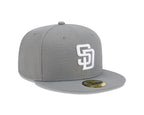 San Diego Padres New Era 59-Fifty 5950 Stone Gray White Fitted Cap