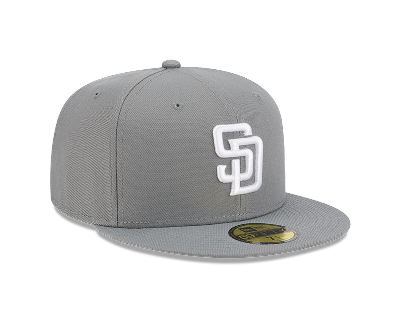 San Diego Padres New Era 59-Fifty 5950 Stone Gray White Fitted Cap