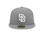 San Diego Padres New Era 59-Fifty 5950 Stone Gray White Fitted Cap