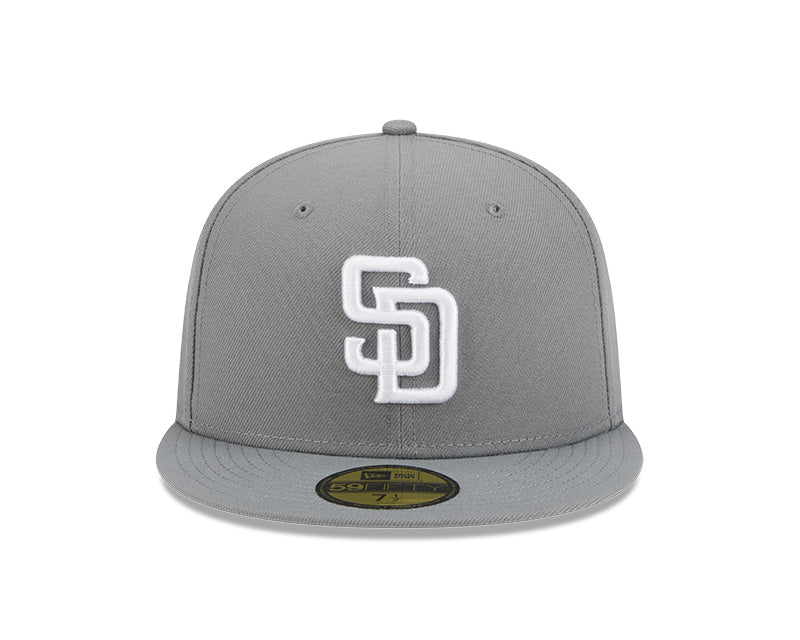 San Diego Padres New Era 59-Fifty 5950 Stone Gray White Fitted Cap