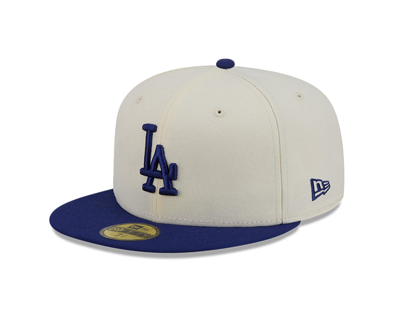 Los Angeles Dodgers New Era 59-Fifty Chrome White Royal Blue Fitted Cap