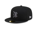 Detroit Tigers New Era 59-Fifty 5950 Black White Outline Fitted Cap