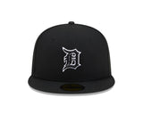 Detroit Tigers New Era 59-Fifty 5950 Black White Outline Fitted Cap