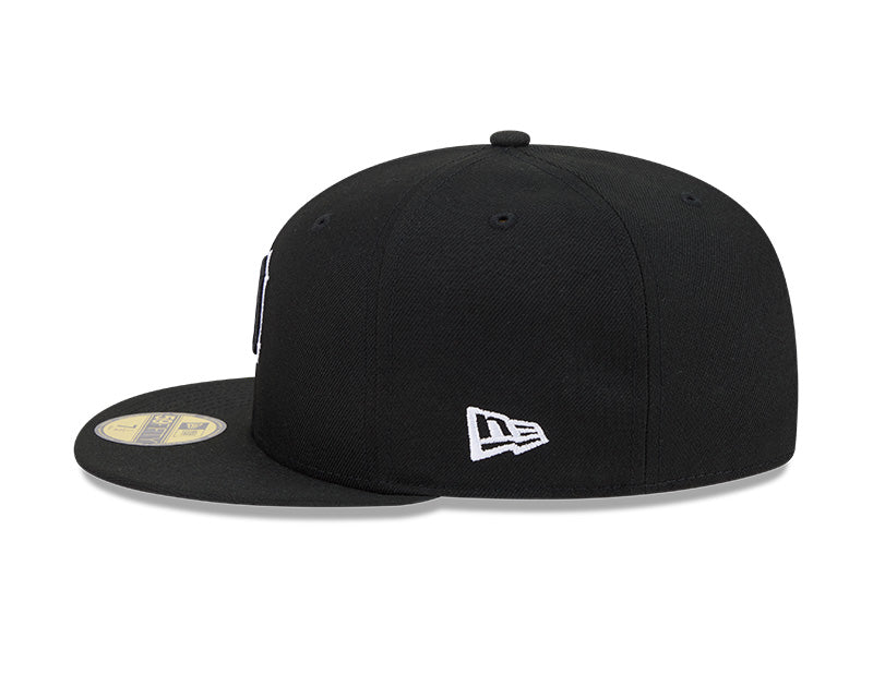 Detroit Tigers New Era 59-Fifty 5950 Black White Outline Fitted Cap