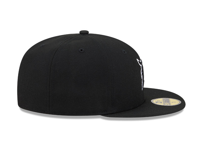 Detroit Tigers New Era 59-Fifty 5950 Black White Outline Fitted Cap