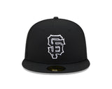 San Francisco Giants New Era 59-Fifty 5950 Black White Outline Fitted Cap