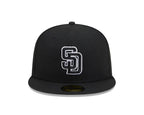 San Diego Padres New Era 59-Fifty 5950 Black White Outline Fitted Cap