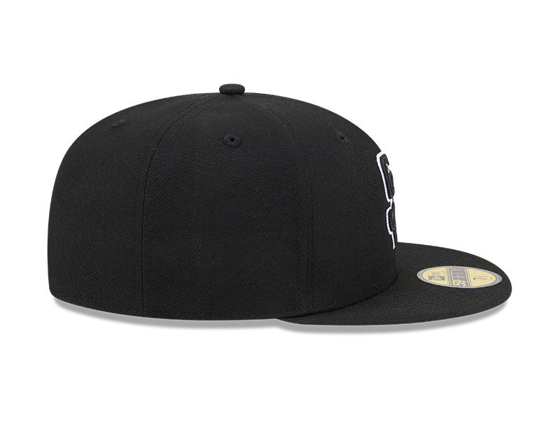 San Diego Padres New Era 59-Fifty 5950 Black White Outline Fitted Cap