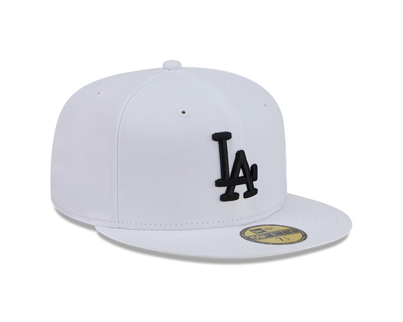 Los Angeles Dodgers New Era 59-Fifty White Black Fitted Cap