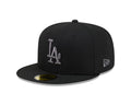 Los Angeles Dodgers New Era 59-Fifty Black Graphite Fitted Cap