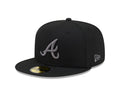 Atlanta Braves New Era 59-Fifty 5950 Black Graphite Fitted Cap