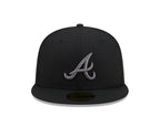 Atlanta Braves New Era 59-Fifty 5950 Black Graphite Fitted Cap