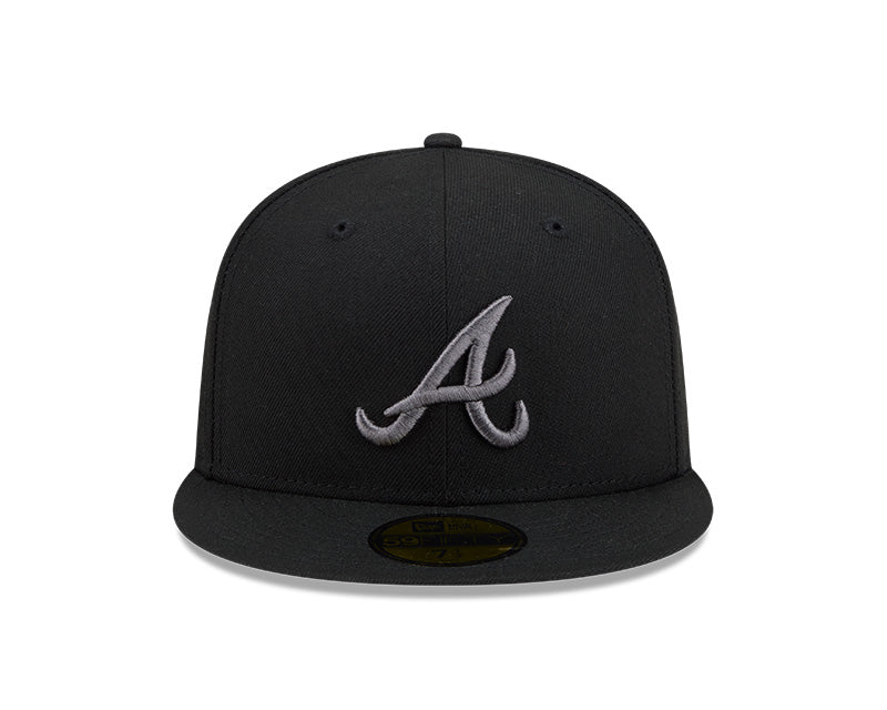 Atlanta Braves New Era 59-Fifty 5950 Black Graphite Fitted Cap