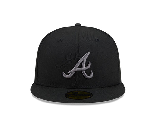Atlanta Braves New Era 59-Fifty 5950 Black Graphite Fitted Cap