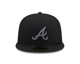 Atlanta Braves New Era 59-Fifty 5950 Black Graphite Fitted Cap