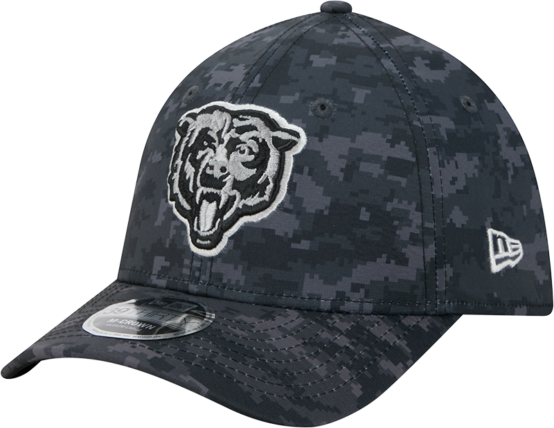 Chicago Bears New Era 2026 NFL Salute To Service 39THIRTY M-Crown Stretch Hat - Black