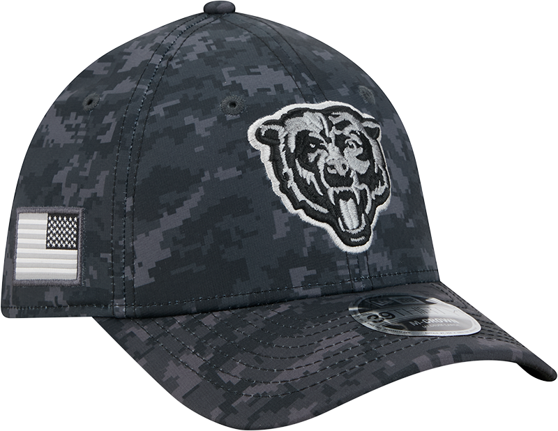 Chicago Bears New Era 2026 NFL Salute To Service 39THIRTY M-Crown Stretch Hat - Black