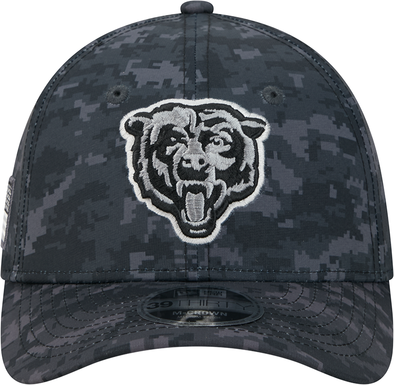 Chicago Bears New Era 2026 NFL Salute To Service 39THIRTY M-Crown Stretch Hat - Black