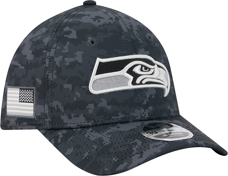 Seattle Seahawks New Era 2026 NFL Salute To Service 39THIRTY M-Crown Stretch Hat - Black