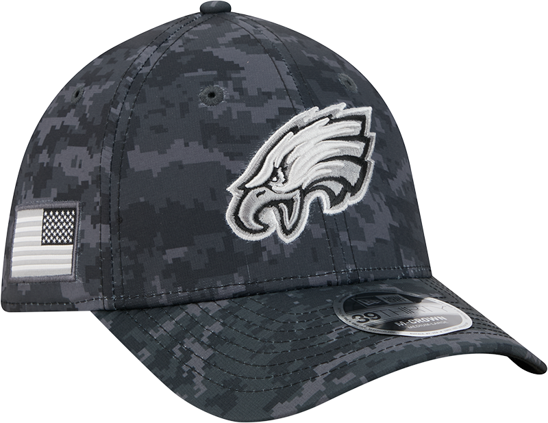 Philadelphia Eagles New Era 2026 NFL Salute To Service 39THIRTY M-Crown Stretch Hat - Black