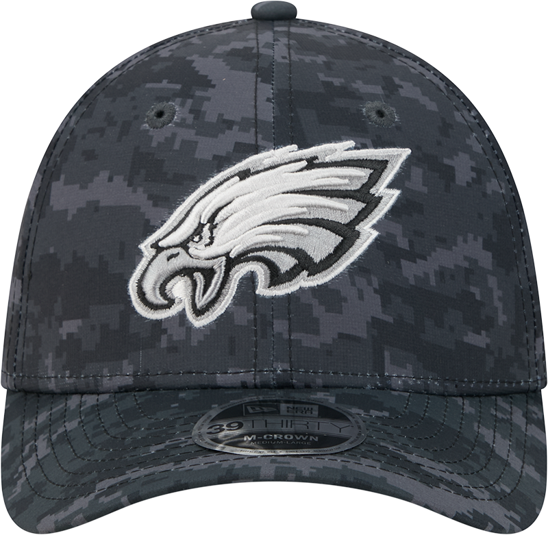 Philadelphia Eagles New Era 2026 NFL Salute To Service 39THIRTY M-Crown Stretch Hat - Black