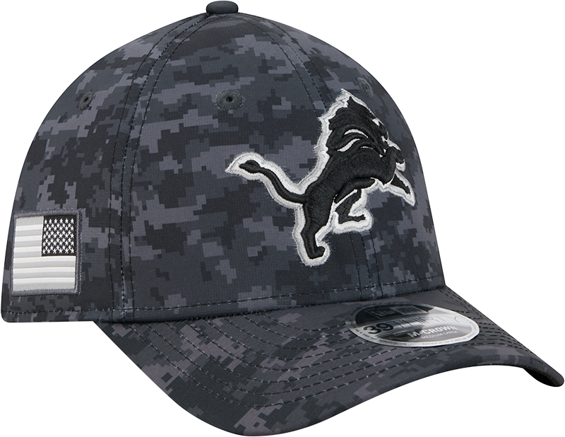 Detroit Lions New Era 2026 NFL Salute To Service 39THIRTY M-Crown Stretch Hat - Black