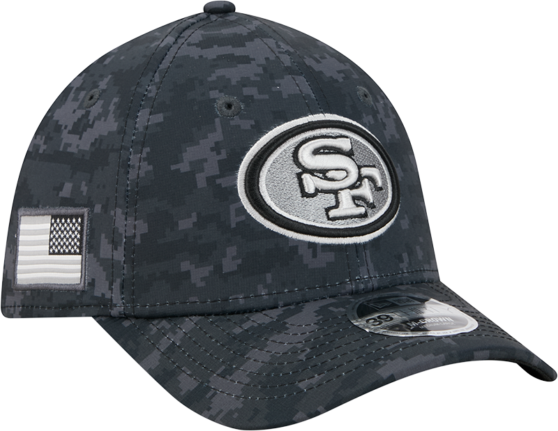 San Francisco 49ers New Era 2026 NFL Salute To Service 39THIRTY M-Crown Stretch Hat - Black
