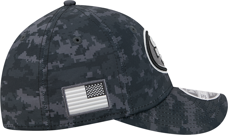 San Francisco 49ers New Era 2026 NFL Salute To Service 39THIRTY M-Crown Stretch Hat - Black