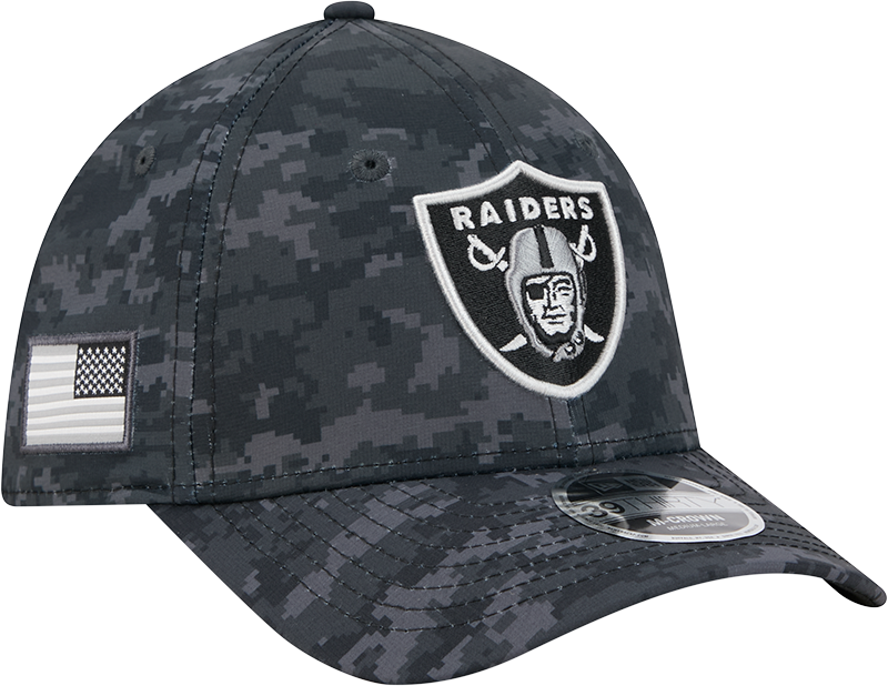Las Vegas Raiders New Era 2026 NFL Salute To Service 39THIRTY M-Crown Stretch Hat - Black