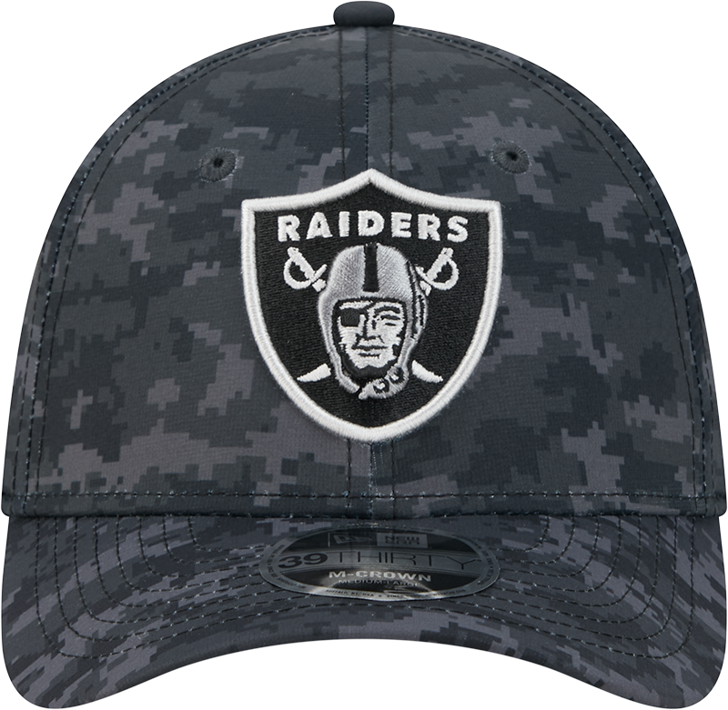 Las Vegas Raiders New Era 2026 NFL Salute To Service 39THIRTY M-Crown Stretch Hat - Black